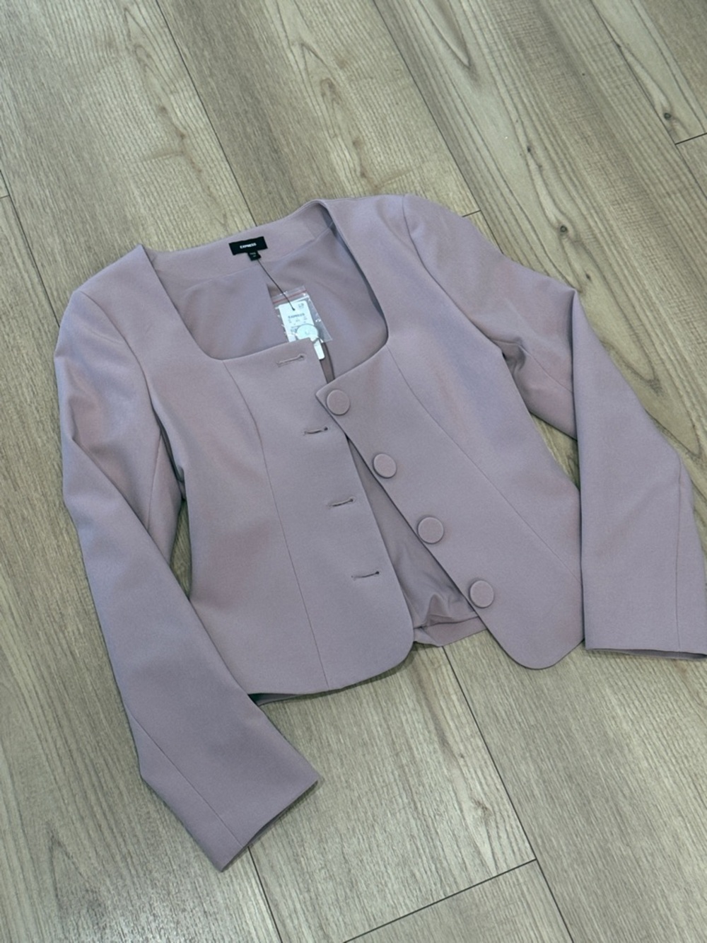 Express Lilac Women's Square-Neck Blazer - Picture 2 of 2